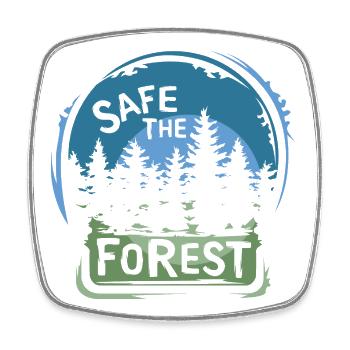 Sauvons la forêt – Conception durable de la nature - Magnet carré - blanc - Devant