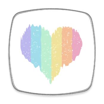 Rainbow Heart Pastel Colors Pride Month LGBTQ+ - Square fridge magnet - white - Front