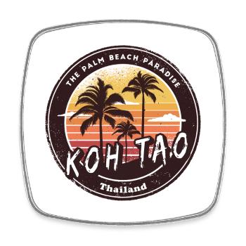 Koh Tao Thailand Vintage Design - Square fridge magnet - white - Front