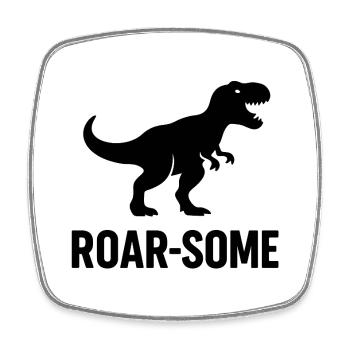 ROAR-SOME – Dino Power im Alltag - Viereckiger Kühlschrankmagnet - Weiß - Vorne
