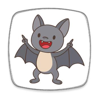 Bébé chauve-souris heureux - Magnet carré - blanc - Devant