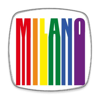 Milano Regenbogen Pride LGBT Frieden - Viereckiger Kühlschrankmagnet - Weiß - Vorne
