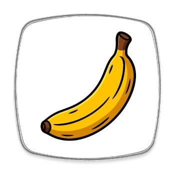 Banana Classic - Square fridge magnet - white - Front
