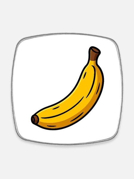 Banana Classic - Viereckiger Kühlschrankmagnet - Weiß
