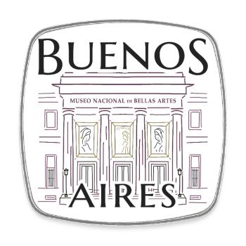 Buenos Aires, Argentina, Drawing Art Museum - Square fridge magnet - white - Front