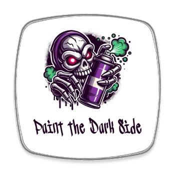 Painting the dark side - Square fridge magnet - white - Front