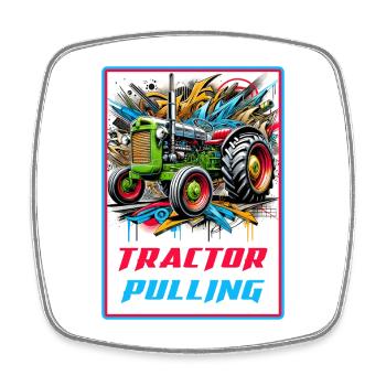 Tractor Pulling Power - Square fridge magnet - white - Front