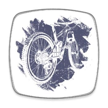 Retro Fahrrad Getriebe Illustration - Viereckiger Kühlschrankmagnet - Weiß - Vorne