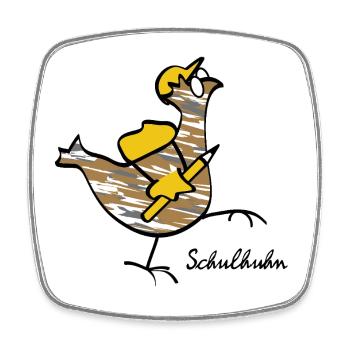 RIKELS school chicken: strong companion in everyday life - Square fridge magnet - white - Front