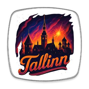 Tallinn Hauptstadt Estland Baltikum Geschenk - Viereckiger Kühlschrankmagnet - Weiß - Vorne