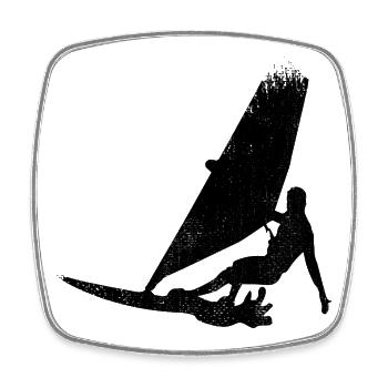 Windsurfer Drawing - Square fridge magnet - white - Front