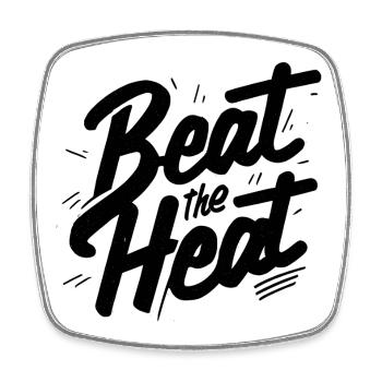 Beat the heat - Viereckiger Kühlschrankmagnet - Weiß - Vorne