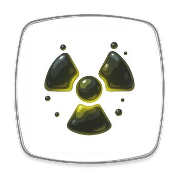 Radioactive - Square fridge magnet - white - Front