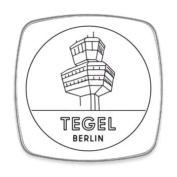 TEGEL Tower - Viereckiger Kühlschrankmagnet - Weiß - Vorne