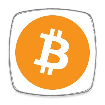 Bitcoin Logo - Magnet carré - blanc - Devant