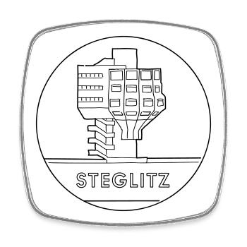 Steglitz with beer brush - Square fridge magnet - white - Front