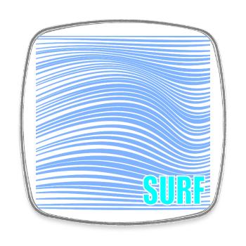Surfen Welle Linie Wellenreiten - Viereckiger Kühlschrankmagnet - Weiß - Vorne