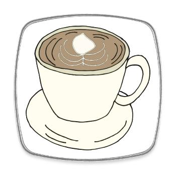 coffee cup - Square fridge magnet - white - Front