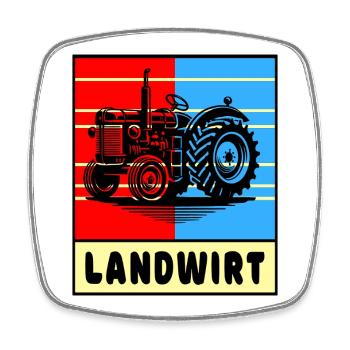 Traktor Landwirt Design - Viereckiger Kühlschrankmagnet - Weiß - Vorne