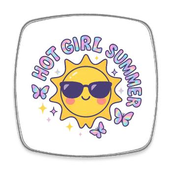 Hot Girl Summer - Square fridge magnet - white - Front