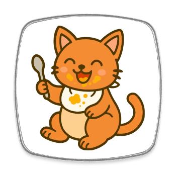 Chaton mignon – Baby Cat Fun - Magnet carré - blanc - Devant