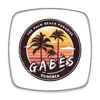 Gabès Tuneisen Palm Tree Design - Square fridge magnet - white - Front