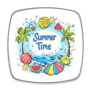 Summer Time Splash - Square fridge magnet - white - Front