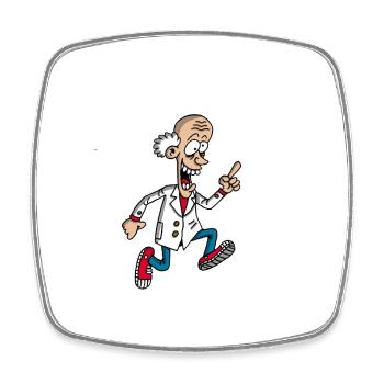 A slightly mad scientist - Square fridge magnet - white - Front