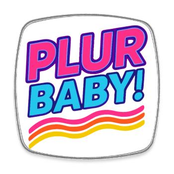 Plure Baby! - Square fridge magnet - white - Front