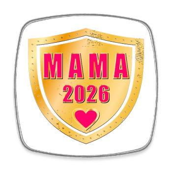 SCHWANGERSCHAFT 2026 MAMA - Viereckiger Kühlschrankmagnet - Weiß - Vorne
