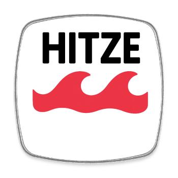 Hitzewelle – Sommer am Limit - Viereckiger Kühlschrankmagnet - Weiß - Vorne
