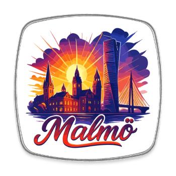 Malmö City Sweden Cool Epic Gift - Square fridge magnet - white - Front