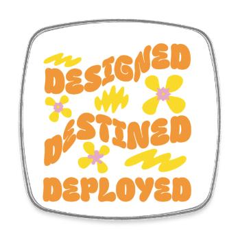 CONÇU DESTINÉ DÉPLOYÉ – Retro Flower Vibes - Magnet carré - blanc - Devant