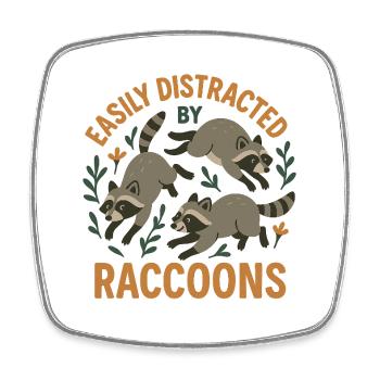 Camping Chaos Crew 🦝🔥🌲 - Square fridge magnet - white - Front