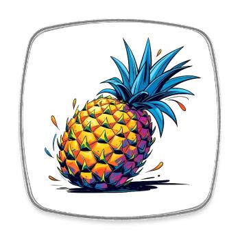 Pineapple - Square fridge magnet - white - Front
