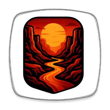Crimson Canyon - Square fridge magnet - white - Front