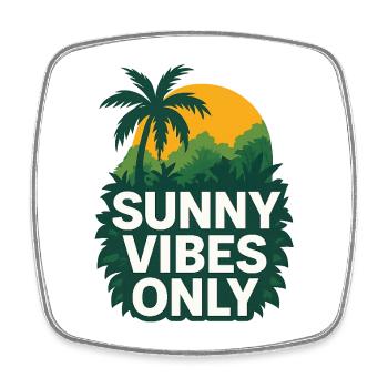 Sunny vibes with jungle motifs - Square fridge magnet - white - Front
