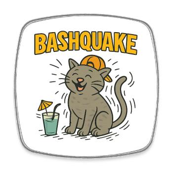 BASHQUAKE - Viereckiger Kühlschrankmagnet - Weiß - Vorne