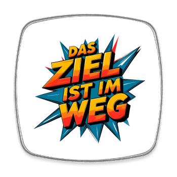 The goal is in the way - Square fridge magnet - white - Front