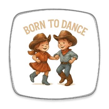 Born to Dance enfants en tenue country - Magnet carré - blanc - Devant