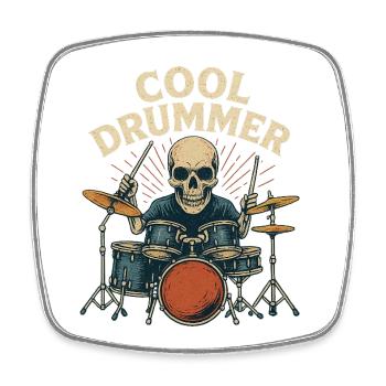 Batteur cool - Magnet carré - blanc - Devant