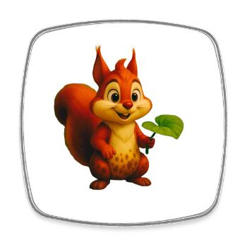 Eichhörnchen - Viereckiger Kühlschrankmagnet - Weiß - Vorne