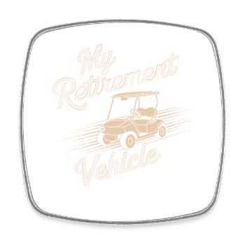 Ruhestand Golf Cart Fahrt für Mama & Papa - Viereckiger Kühlschrankmagnet - Weiß - Vorne