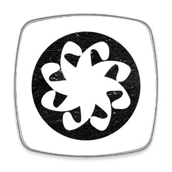 Symbole arménien Chrétien d’éternité - cercle noir - Magnet carré - blanc - Devant