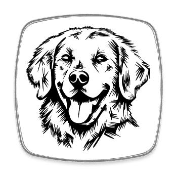 Golden Retriever Labrador - Hunde Illustration - Viereckiger Kühlschrankmagnet - Weiß - Vorne