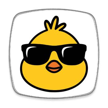 Chick'n'Cool - Square fridge magnet - white - Front