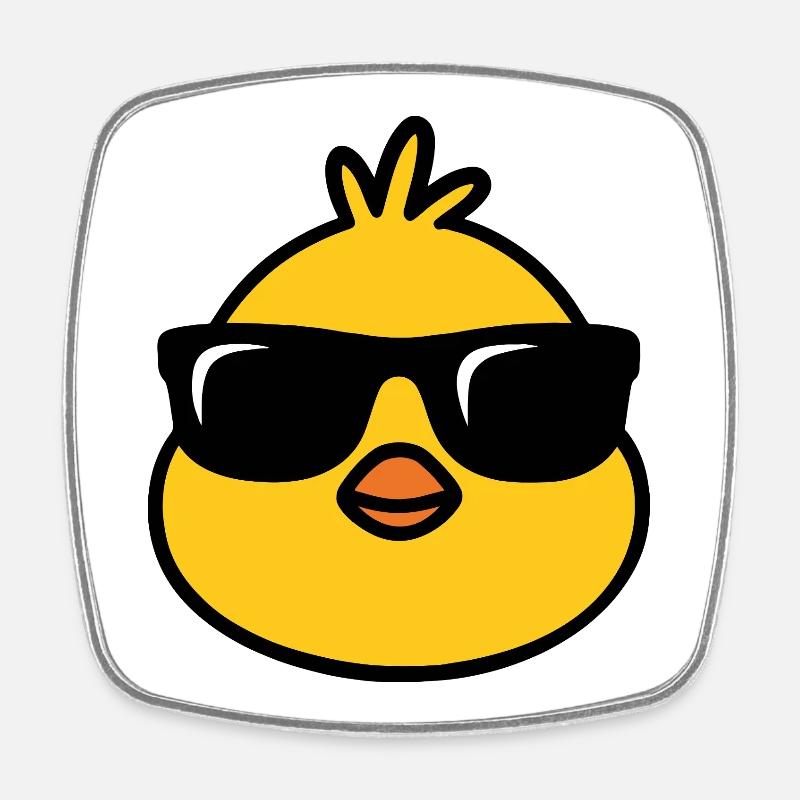 Chick'n'Cool - Square fridge magnet - white