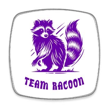 Équipe Raccoon - Magnet carré - blanc - Devant