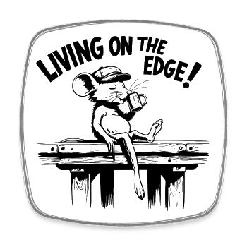 Little mouse Living on the edge - Square fridge magnet - white - Front