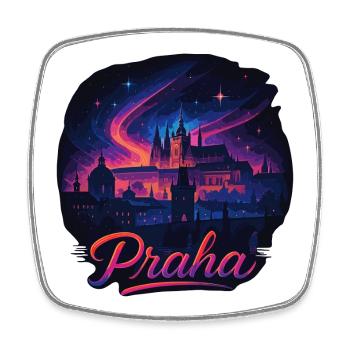 Prague Prague City Czech Republic Silhouette Gift - Square fridge magnet - white - Front